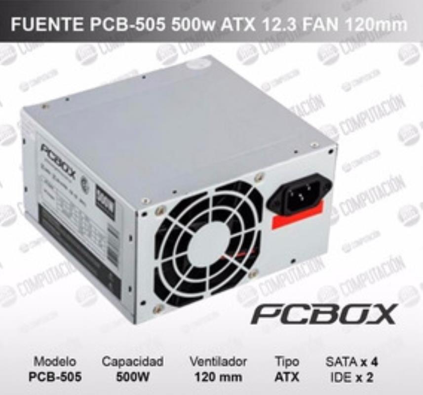 FUENTE ATX 500 WATT PCBOX SATA PCB-510 COOLER